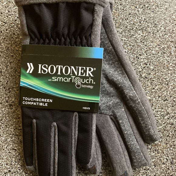 NWT ISOTONER men’s smartouch fur lined gloves - Med - Picture 1 of 5